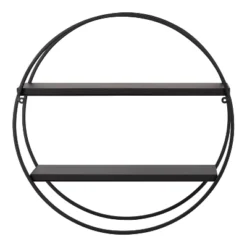 24" Diameter Sequoia Wood And Metal Round Wall Shelf - Kate & Laurel All Things Decor -Home Decor Shop GUEST 0611b927 d583 4e2e 9798 a1de29b1c419