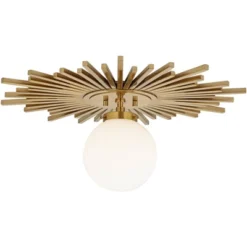 Possini Euro Design Hazel Modern Ceiling Light Semi Flush Mount Fixture 24" Wide Warm Brass White Globe Shade For Bedroom Kitchen Living Room Hallway 10 Possini Euro Design Hazel Modern Ceiling Light Semi Flush Mount Fixture 24" Wide Warm Brass White Globe Shade For Bedroom Kitchen Living Room Hallway -Home Decor Shop GUEST 09f457ea 2d85 4a3f a988 56d08537b4d9
