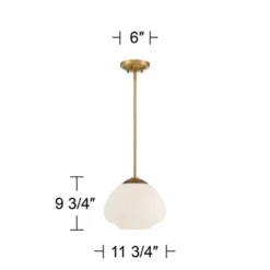 Possini Euro Design Orilla Brass Mini Pendant Light 11 3/4" Wide Mid Century Modern White Opal Glass Shade For Dining Room House Foyer Kitchen Island -Home Decor Shop GUEST 0b036018 f0cd 4ca0 80d3 03090efdf1b6
