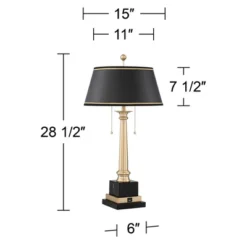 Barnes And Ivy Georgetown Traditional Desk Lamp 28 1/2" Tall Warm Brass With USB Charging Port Black Shade For Bedroom Living Room Bedside Office Kids 15 Barnes And Ivy Georgetown Traditional Desk Lamp 28 1/2" Tall Warm Brass With USB Charging Port Black Shade For Bedroom Living Room Bedside Office Kids -Home Decor Shop GUEST 0e8d1681 eef5 49e0 b2c1 3acf0e649772
