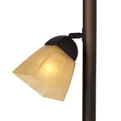 Franklin Iron Works Rustic Farmhouse Mission Torchiere Floor Lamp 71 1/2" Tall Roman Bronze 3-Light Frosted Champagne Amber Glass For Living Room -Home Decor Shop GUEST 112f24c5 8a79 4601 819b 2cce53d80b7c