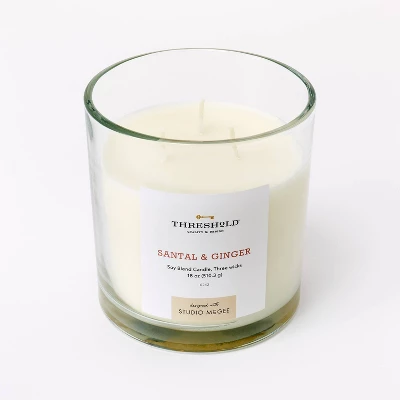 Clear Glass Santal & Ginger Candle White - Threshold™ Designed With Studio McGee 5 Clear Glass Santal & Ginger Candle White - Threshold™ Designed With Studio McGee - Image 5