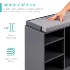 Best Choice Products 46in Shoe Storage Organization Rack Bench For Entryway, Bedroom W/ Padded Seat, 10 Cubbies - Gray 8 Best Choice Products 46in Shoe Storage Organization Rack Bench For Entryway, Bedroom W/ Padded Seat, 10 Cubbies - Gray -Home Decor Shop GUEST 13abc812 5480 4f06 8909 0a4154ef5d89