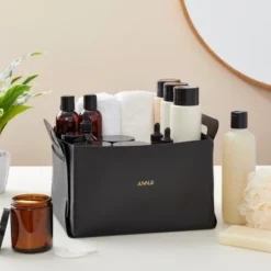 Juvale 2 Pack Faux Leather Foldable Storage Bins With Handles, Collapsible Baskets For Home Organization, Black, 10 X 6.5 In