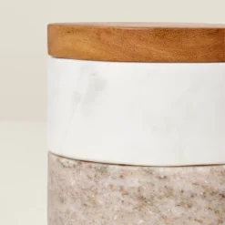 3pc Marble Stacking Salt & Pepper Cellar White/Warm Gray - Hearth & Hand™ With Magnolia -Home Decor Shop GUEST 1511b512 a04d 4638 8b56 b59f269aa4b2