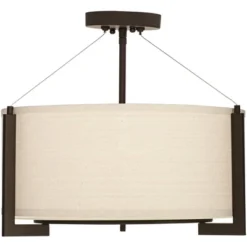 Possini Euro Design Stinson Modern Ceiling Light Semi Flush Mount Fixture 17 1/4" Wide Bronze 3-Light Linen Drum Shade For Bedroom Kitchen Living Room 9 Possini Euro Design Stinson Modern Ceiling Light Semi Flush Mount Fixture 17 1/4" Wide Bronze 3-Light Linen Drum Shade For Bedroom Kitchen Living Room -Home Decor Shop GUEST 2b71da01 049e 492b 95b7 9d1db10f36e5