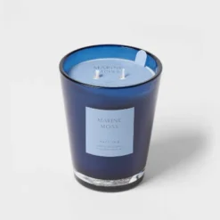 Colored Vase Glass With Dustcover Marine Moss Candle Blue - Threshold™ 11 Colored Vase Glass With Dustcover Marine Moss Candle Blue - Threshold™ -Home Decor Shop GUEST 2f74f3e1 96a9 4d09 847e 100c47a93447