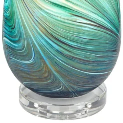 360 Lighting Carmen Modern Coastal Accent Table Lamps 12 1/2" High Set Of 2 Green Art Glass Shade For Bedroom Bedside Nightstand Office 9 360 Lighting Carmen Modern Coastal Accent Table Lamps 12 1/2" High Set Of 2 Green Art Glass Shade For Bedroom Bedside Nightstand Office -Home Decor Shop GUEST 3b3e014b 328b 40a3 9116 fffc8a644d67