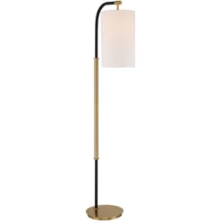 Possini Euro Design Sausalito Mid Century Modern Downbridge Floor Lamp 67" Tall Warm Gold Black Metal Linen Cylinder Shade For Living Room Reading -Home Decor Shop GUEST 445aba6b dd36 4b8e 8106 e7d50d67ca60