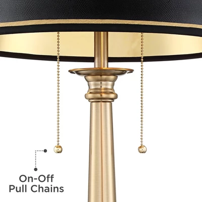 Barnes And Ivy Georgetown Traditional Desk Lamp 28 1/2" Tall Warm Brass With USB Charging Port Black Shade For Bedroom Living Room Bedside Office Kids 3 Barnes And Ivy Georgetown Traditional Desk Lamp 28 1/2" Tall Warm Brass With USB Charging Port Black Shade For Bedroom Living Room Bedside Office Kids - Image 3