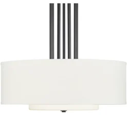 Possini Euro Design Sundry Semi Gloss Black Drum Pendant Chandelier 24" Wide Modern Double Shade 4-Light Fixture For Dining Room Foyer Kitchen Island -Home Decor Shop GUEST 52fd8ca0 abd5 4f7d 82a5 a77989eb47f4