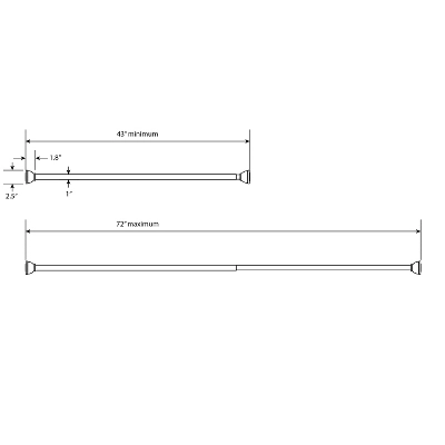 72" Half Moon Dual Mount Shower Rod - Threshold™ 4 72" Half Moon Dual Mount Shower Rod - Threshold™ - Image 4