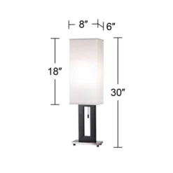 360 Lighting Floating Rectangle Modern Table Lamp 30" Tall Black Metal Open Frame White Fabric Box Shade For Bedroom Living Room Bedside Nightstand 8 360 Lighting Floating Rectangle Modern Table Lamp 30" Tall Black Metal Open Frame White Fabric Box Shade For Bedroom Living Room Bedside Nightstand -Home Decor Shop GUEST 5525ec29 a1e7 404a b4ca e0f4557a562a