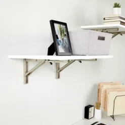 Built Industrial 2 Pack Folding L Wall Shelf Bracket, 10 Inch Collapsible Hardware With Locking Hinge For Garage Shelves, Holds 120lbs -Home Decor Shop GUEST 555ad0b8 e83d 42c4 af02 5dfe3c43b4ec