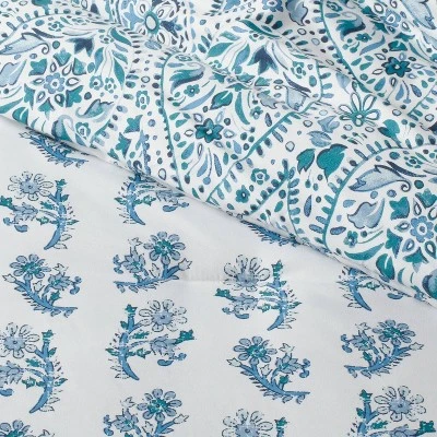 12pc Reversible Paisley Print Comforter & Sheets Set Blue/Dark Teal Blue - Threshold™ 4 12pc Reversible Paisley Print Comforter & Sheets Set Blue/Dark Teal Blue - Threshold™ - Image 4