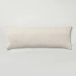 16"x42" Slub Center Stripe Oversized Lumbar Bed Pillow - Hearth & Hand™ With Magnolia -Home Decor Shop GUEST 59c94da2 2910 417b 9717 22b1103abb33