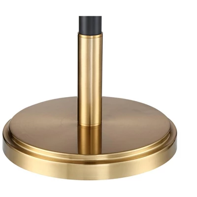 Possini Euro Design Modern Torchiere Floor Lamp Light Blaster LED 72.25" Tall Antique Brass And Matte Black Opal Glass For Living Room Bedroom 4 Possini Euro Design Modern Torchiere Floor Lamp Light Blaster LED 72.25" Tall Antique Brass And Matte Black Opal Glass For Living Room Bedroom - Image 4