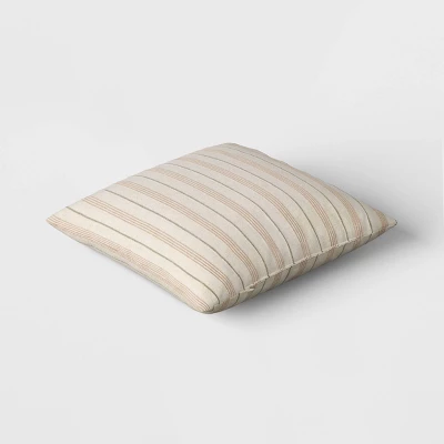 Cotton Flax Woven Striped Square Throw Pillow - Threshold™ 2 Cotton Flax Woven Striped Square Throw Pillow - Threshold™ - Image 2