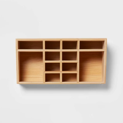 10" X 5" X 4" 12 Compartment Bamboo Countertop Organizer - Brightroom™ 2 10" X 5" X 4" 12 Compartment Bamboo Countertop Organizer - Brightroom™ - Image 2