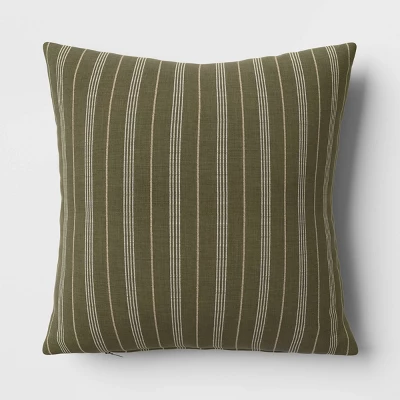 Cotton Flax Woven Striped Square Throw Pillow - Threshold™ 5 Cotton Flax Woven Striped Square Throw Pillow - Threshold™ - Image 5