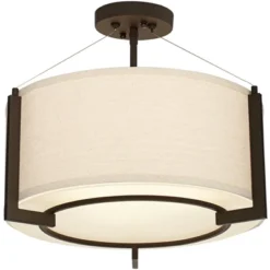 Possini Euro Design Stinson Modern Ceiling Light Semi Flush Mount Fixture 17 1/4" Wide Bronze 3-Light Linen Drum Shade For Bedroom Kitchen Living Room 11 Possini Euro Design Stinson Modern Ceiling Light Semi Flush Mount Fixture 17 1/4" Wide Bronze 3-Light Linen Drum Shade For Bedroom Kitchen Living Room -Home Decor Shop GUEST 693e4b1b 0803 44f6 9c27 e7bc518b632b