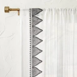 1pc Light Filtering Diamond Border Window Curtain Panel White - Opalhouse™ Designed With Jungalow™ -Home Decor Shop GUEST 7192bb6b 2dca 4ad8 a530 ba36b505b13d