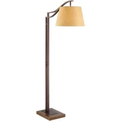 Franklin Iron Works Tahoe Rustic Industrial Downbridge Arc Floor Lamp 60" Tall Bronze Metal Faux Leather Empire Shade For Living Room Reading Bedroom -Home Decor Shop GUEST 73942368 bb6f 4a87 8ab7 ec98e041e09d