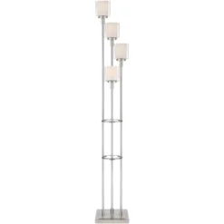 Possini Euro Design Modern Tree Floor Lamp With USB Charging Port 4-Light 72" Tall Brushed Nickel Glass Shade Living Room Reading -Home Decor Shop GUEST 788c85f5 5da2 46be 9e0e 119e5f96e772
