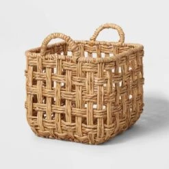 Twisted Open Checkered Weave Milk Crate Natural - Brightroom™ -Home Decor Shop GUEST 7cdb0b06 63dd 4c9e 9054 23599ff003c3