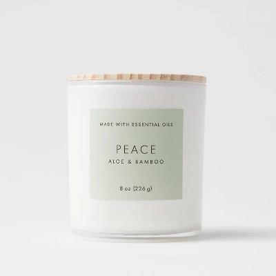 Wood Lidded Glass Wellness Peace Candle - Threshold™ 3 Wood Lidded Glass Wellness Peace Candle - Threshold™ - Image 3