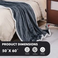 Tangkula 50" X 60" Heated Electric Reversible Fleece Blanket Blanket Throw W/ 10 Heat Levels, 9 Hours Auto Shut-Off, Overheat Protection Gray 11 Tangkula 50" X 60" Heated Electric Reversible Fleece Blanket Blanket Throw W/ 10 Heat Levels, 9 Hours Auto Shut-Off, Overheat Protection Gray -Home Decor Shop GUEST 81f0c982 2b62 41dd 95ea 7c73e3483286