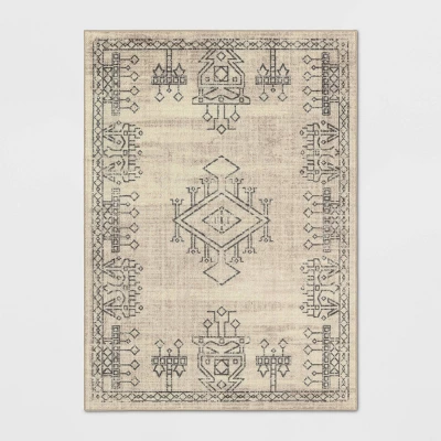Hancock Distressed Center Motif Rug Beige - Threshold™ 5 Hancock Distressed Center Motif Rug Beige - Threshold™ - Image 5