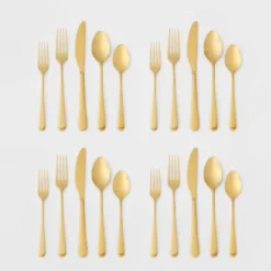 20pc Harrington Flatware Set Gold - Threshold™ -Home Decor Shop GUEST 83f8ea2e 2885 4bf8 9e92 e1aa54e1e88c