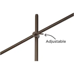 Possini Euro Design Industrial Floor Lamp Adjustable Arm 62.5" Tall Oiled Bronze Metal Light Brown Linen Drum Shade For Living Room Reading -Home Decor Shop GUEST 865aed3f 133f 4541 bf6d b6247a5233dd