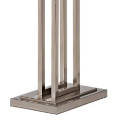 Possini Euro Design Modern Floor Lamp 62" Tall Brushed Nickel Openwork Rectangular Profile Off White Fabric Shade For Living Room Reading -Home Decor Shop GUEST 8b7ff47a 428f 40e2 8e52 8e425d2241d9