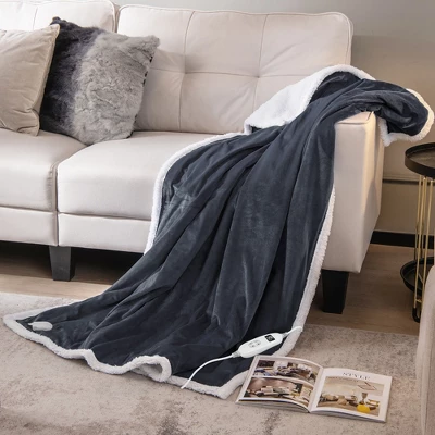 Tangkula 50" X 60" Heated Electric Reversible Fleece Blanket Blanket Throw W/ 10 Heat Levels, 9 Hours Auto Shut-Off, Overheat Protection Gray 1 Tangkula 50" X 60" Heated Electric Reversible Fleece Blanket Blanket Throw W/ 10 Heat Levels, 9 Hours Auto Shut-Off, Overheat Protection Gray