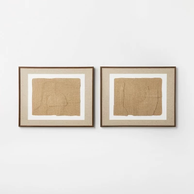 (Set Of 2) 16" X 20" Jute Framed Wall Canvases Walnut - Threshold™ Designed With Studio McGee 2 (Set Of 2) 16" X 20" Jute Framed Wall Canvases Walnut - Threshold™ Designed With Studio McGee - Image 2