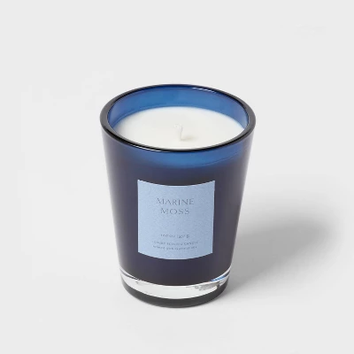 Colored Vase Glass With Dustcover Marine Moss Candle Blue - Threshold™ 3 Colored Vase Glass With Dustcover Marine Moss Candle Blue - Threshold™ - Image 3