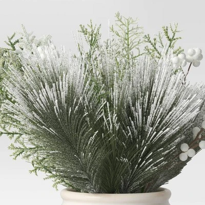 Artificial Plant Large Heavy Flocked Arrangement - Threshold™ 2 Artificial Plant Large Heavy Flocked Arrangement - Threshold™ - Image 2