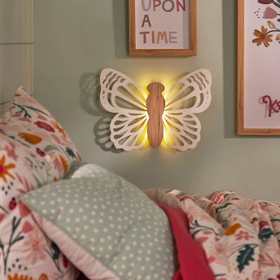 Butterfly Wood Lit Kids' Wall Decor Cream - Pillowfort™ 2 Butterfly Wood Lit Kids' Wall Decor Cream - Pillowfort™ - Image 2