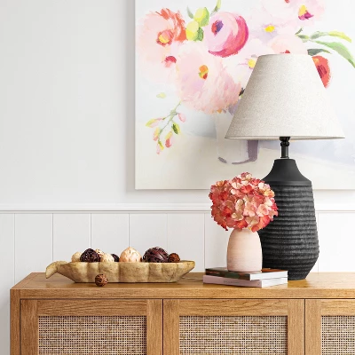 Large Textured Ceramic Lamp Base Black - Threshold™ 1 Large Textured Ceramic Lamp Base Black - Threshold™