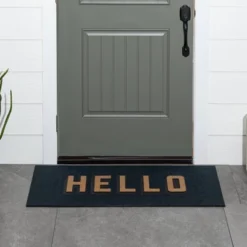 1'7.5"x3'11" 'Hello' Doormat Black/Tan - Threshold™ -Home Decor Shop GUEST a27f9ca5 14a7 4fc2 8728 28e6d1b52f17