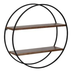 24" Diameter Sequoia Wood And Metal Round Wall Shelf - Kate & Laurel All Things Decor -Home Decor Shop GUEST a3fb1e05 6807 4381 baff 5fe72a0f94e9