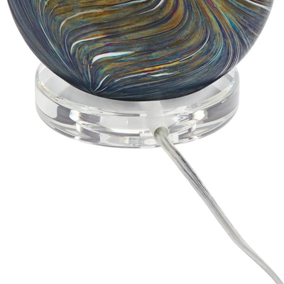 360 Lighting Carmen Modern Coastal Accent Table Lamps 12 1/2" High Set Of 2 Green Art Glass Shade For Bedroom Bedside Nightstand Office 4 360 Lighting Carmen Modern Coastal Accent Table Lamps 12 1/2" High Set Of 2 Green Art Glass Shade For Bedroom Bedside Nightstand Office - Image 4