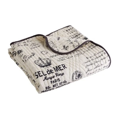 Histoire Script Quilted Throw - Levtex Home 3 Histoire Script Quilted Throw - Levtex Home - Image 3