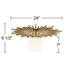 Possini Euro Design Hazel Modern Ceiling Light Semi Flush Mount Fixture 24" Wide Warm Brass White Globe Shade For Bedroom Kitchen Living Room Hallway 13 Possini Euro Design Hazel Modern Ceiling Light Semi Flush Mount Fixture 24" Wide Warm Brass White Globe Shade For Bedroom Kitchen Living Room Hallway -Home Decor Shop GUEST abd1820f 6891 4ab0 a543 8a21515dfd36