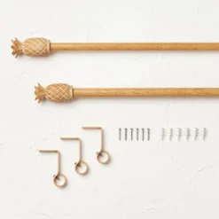 Pineapple Faux Wood Curtain Rod Natural Wood - Opalhouse™ Designed With Jungalow™ -Home Decor Shop GUEST b565e685 bbc8 405f abbe 297780442d88