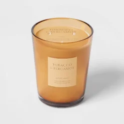 Colored Vase Glass With Dustcover Tobacco And Bergamot Candle Yellow - Threshold™ 11 Colored Vase Glass With Dustcover Tobacco And Bergamot Candle Yellow - Threshold™ -Home Decor Shop GUEST b93280db 41cc 4916 9fbe 5bb9cb7d18d7