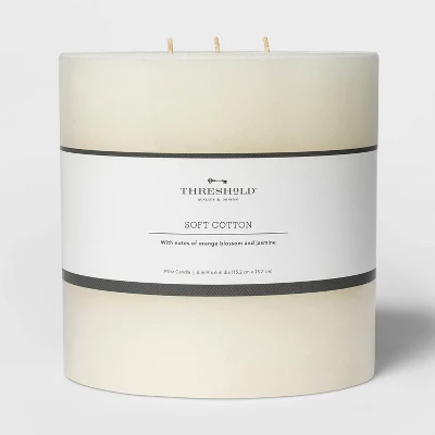Pillar Candle Soft Cotton White - Threshold™ 5 Pillar Candle Soft Cotton White - Threshold™ - Image 5
