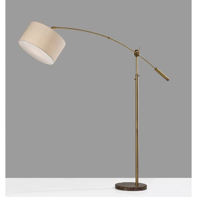 Adler Arc Floor Lamp Antique Brass - Adesso 1 Adler Arc Floor Lamp Antique Brass - Adesso